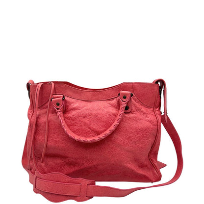 retro borsa Balenciaga Velo in pelle Arena color rosa fragola, di lusso, originale, ottime condizioni, usata. 