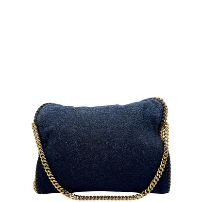 retro Borsa Falabella nella versione fold over tote in feltro blu e hardware dorato, di lusso, originale, ottime condizioni. 