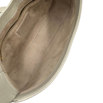 interno Borsa Saint Laurent LE 5 À 7 in pelle bianca, compatta e spaziosa, puoi portarla a mano o a spalla, di lusso, originale, ottime condizioni, usata. 