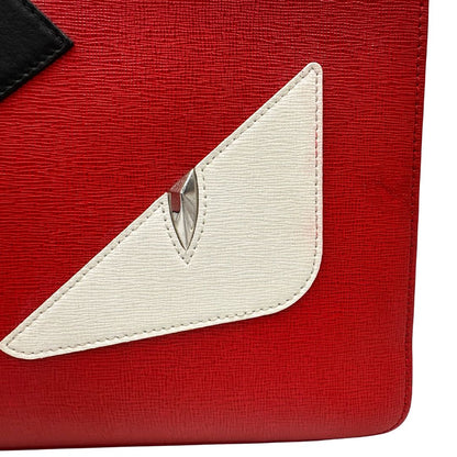  Pochette Fendi in pelle con stampa Monster, di lusso, originale.