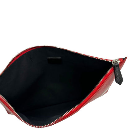 interno Pochette Fendi in pelle con stampa Monster, di lusso, originale.