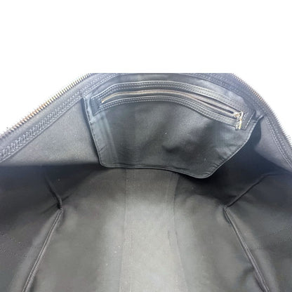 interno Borsone Louis Vuitton Keepall in tela Damier Graphite con stampa artistica nei toni del blu, di lusso, originale, ottime condizioni, usato. 