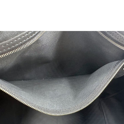 interno Borsone Louis Vuitton Keepall in tela Damier Graphite con stampa artistica nei toni del blu, di lusso, originale, ottime condizioni, usato. 