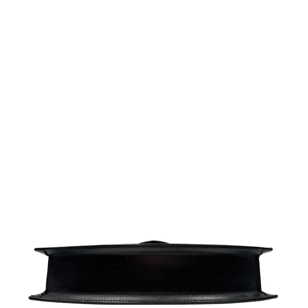 base Borsa Jacquemus Le Long Bambino in pelle nera con hardware dorato, di lusso, originale, ottime condizioni, usata. 