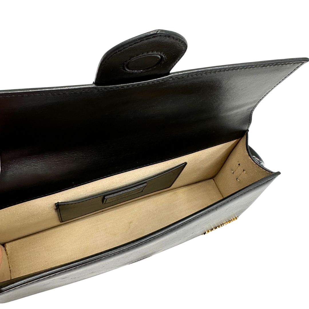 Borsa Jacquemus Le Long Bambino in pelle nera con hardware dorato, di lusso, originale, ottime condizioni, usata.interno 