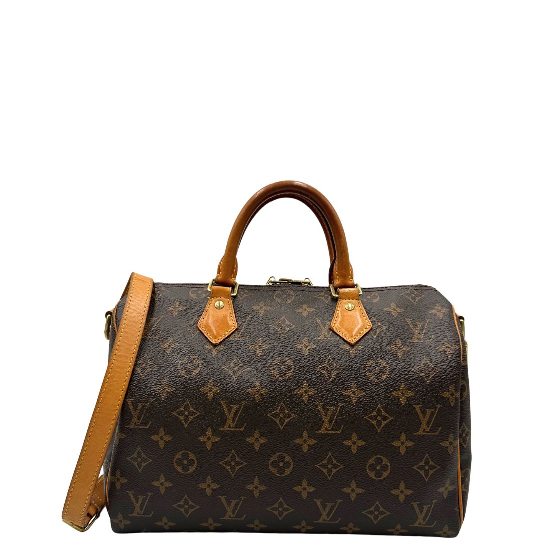 front  Bauletto Speedy 25 LV Bandoulière in canvas marrone monogram; da portare a spalla, a mano o a tracolla, di lusso, originale, ottime condizioni, usata. 