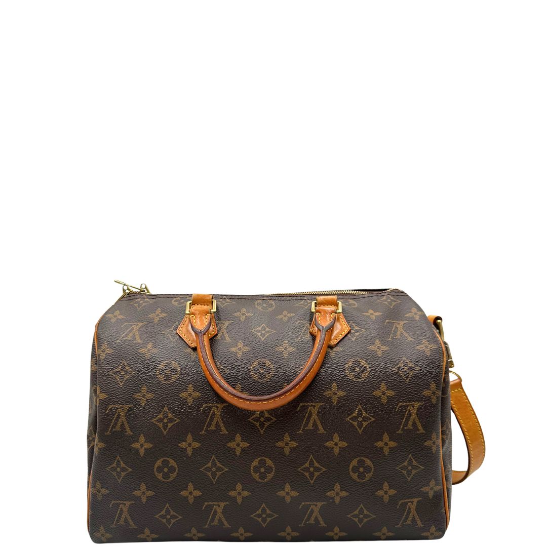  Bauletto Speedy 25 LV Bandoulière in canvas marrone monogram; da portare a spalla, a mano o a tracolla, di lusso, originale, ottime condizioni, usata.