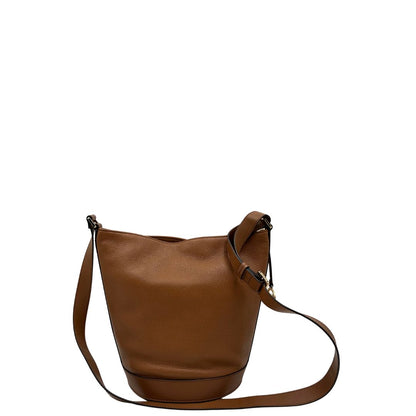 retro Secchiello MK in pelle martellata marrone con hardware dorato, di lusso, eccellenti condizioni. usato 