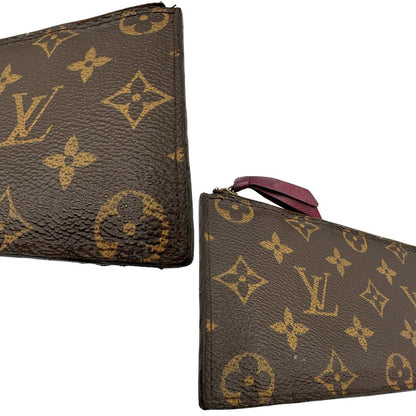 Difetti del canvas dell'accessorio estraibile di una tracolla Louis Vuitton marrone monogram ed amaranto, con parti metalliche dorate. Munita di una tracolla in catena amovibile, ma non regolabile, usata, originale, second hand, in ottime condizioni.