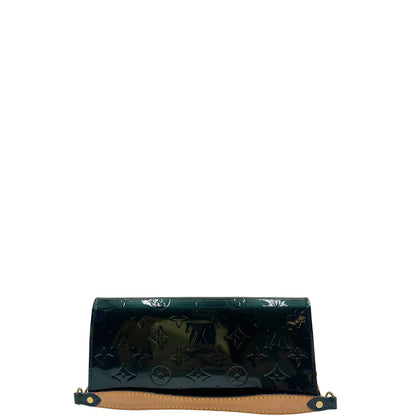 retro Pochette LV Sunset Boulevard in pelle vernis mongram color verde bottiglia, di lusso, originale, ottime condizioni, usata 