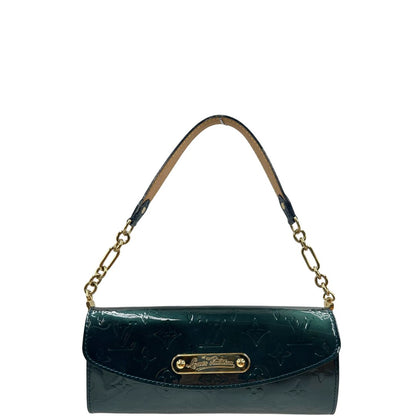 front Pochette LV Sunset Boulevard in pelle vernis mongram color verde bottiglia, di lusso, originale, ottime condizioni, usata 