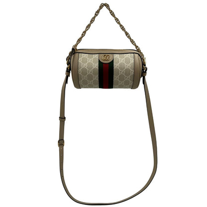 Mini bag Ophidia Gucci in canvas GG color sabbia e finiture in pelle beige, di lusso, originale, eccellenti condizioni