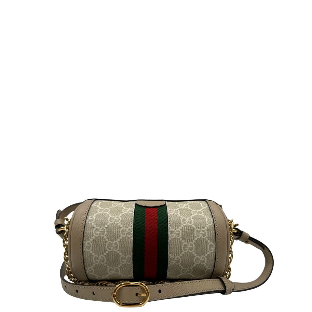 vMini bag Ophidia Gucci in canvas GG color sabbia e finiture in pelle beige, di lusso, originale, eccellenti condizioni