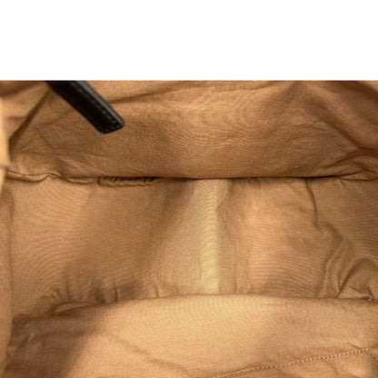 Interno, Borsa Borbonese in poliestere color nero e grigio antracite trama occhio di pernice, morbida e capiente, presenta una tracolla regolabile e dettagli metallici color oro. Originale, usata, di lusso, in condizioni eccellenti.
