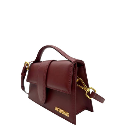 latio Borsa Jacquemus nella versione Le Grand Bambino in pelle color burgundy, da portare a mano o a tracolla, di lusso, originale, ottime condizioni, usata 