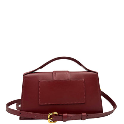 retro Borsa Jacquemus nella versione Le Grand Bambino in pelle color burgundy, da portare a mano o a tracolla, di lusso, originale, ottime condizioni, usata 