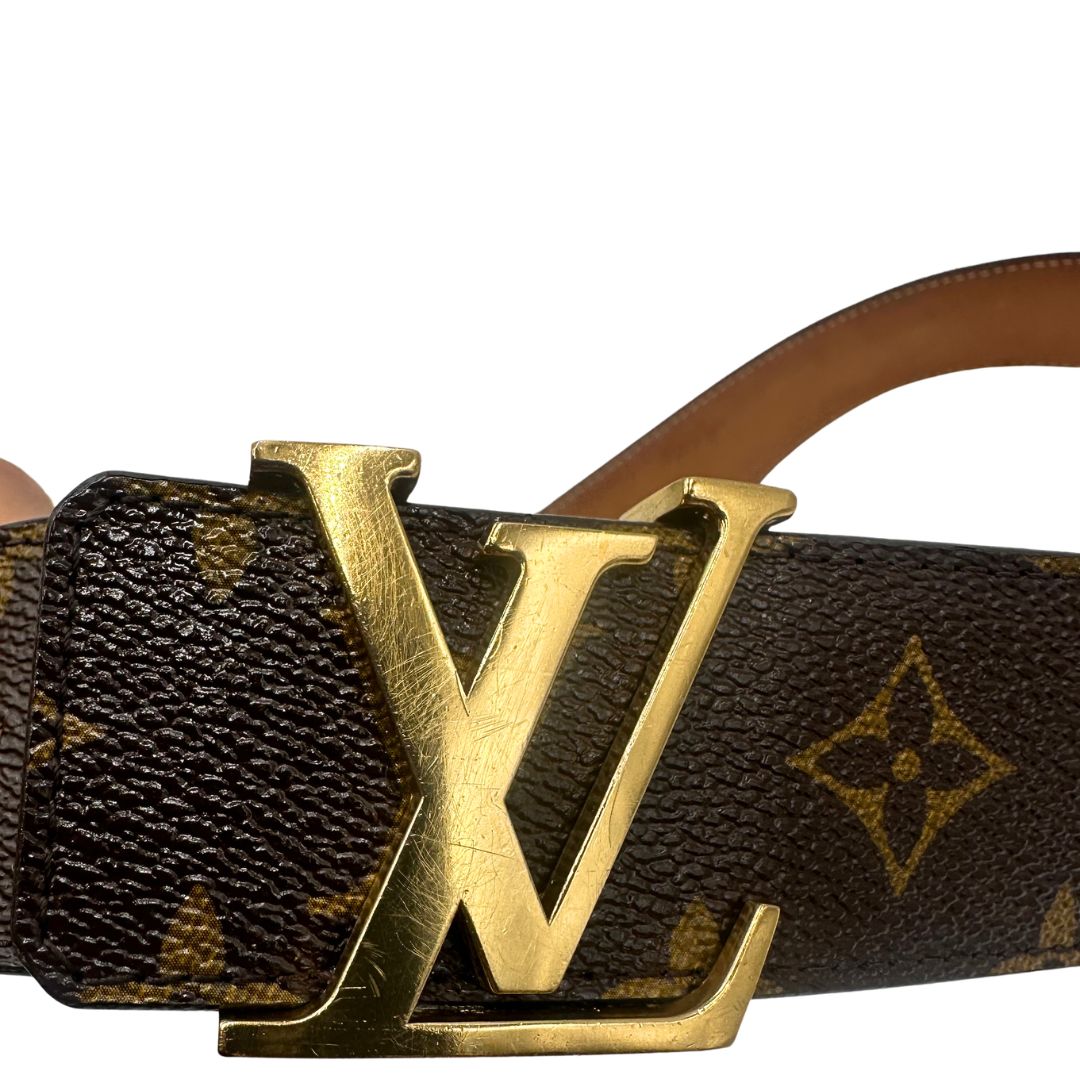Cintura LV in canvas marrone monogram, di lusso, originale, ottime condizioni