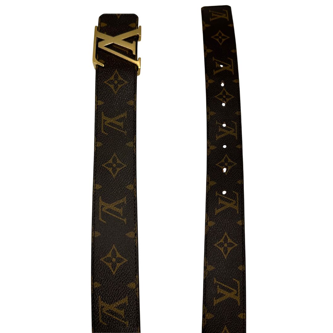 Cintura LV in canvas marrone monogram, di lusso, originale, ottime condizioni