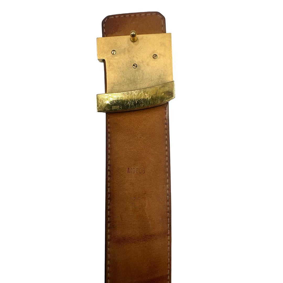 Cintura LV in canvas marrone monogram, di lusso, originale, ottime condizioni