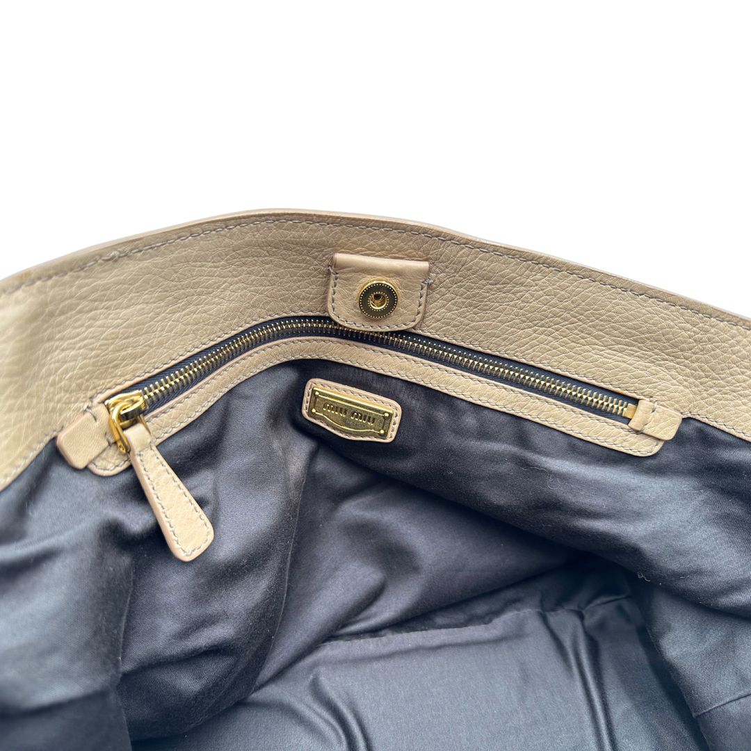 Tote Miu Miu beige