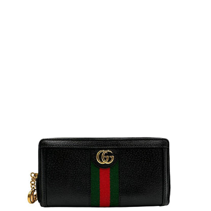 front  Portafoglio Gucci in pelle nera impreziosito da striscia Web verde rossa, di lusso, originale, ottime condizioni, usato 