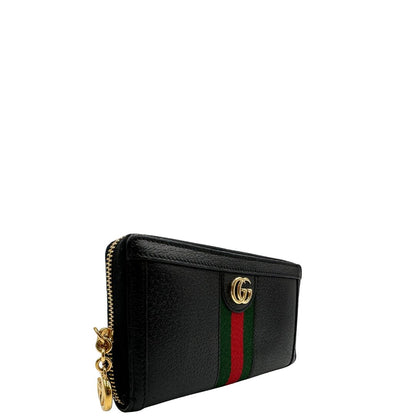  Portafoglio Gucci in pelle nera impreziosito da striscia Web verde rossa, di lusso, originale, ottime condizioni, usato