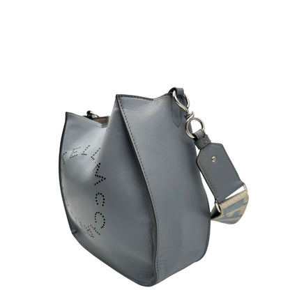 lato Borsa Stella McCartney in ecopelle color azzurro polvere, , di lusso, originale, ottime condizioni, usata 