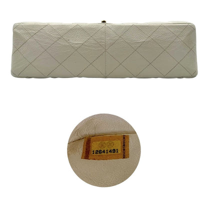  Borsa Chanel linea Timeless, in pelle caviar bianca, di lusso, originale, ottime condizioni, usata