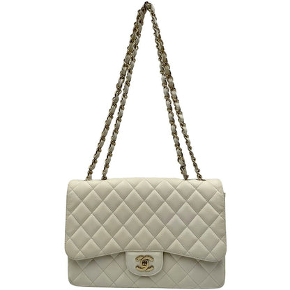front  Borsa Chanel linea Timeless, in pelle caviar bianca, di lusso, originale, ottime condizioni, usata 