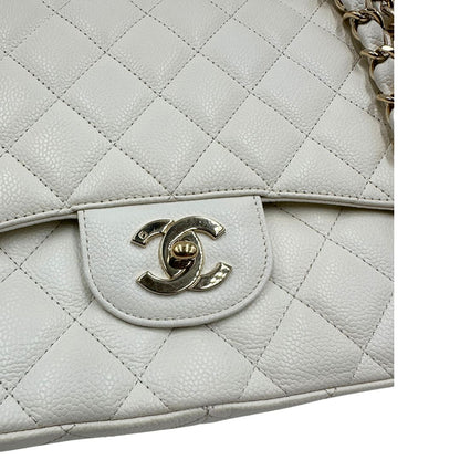 cc v Borsa Chanel linea Timeless, in pelle caviar bianca, di lusso, originale, ottime condizioni, usata 