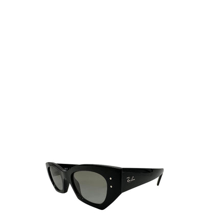 Occhiali da sole Ray-Ban in acetato nero con inserti metallici argentati. Originale, usati, di lusso, in ottime condizioni.