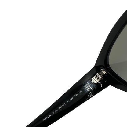 Occhiali da sole Ray-Ban in acetato nero con inserti metallici argentati. Originale, usati, di lusso, in ottime condizioni.