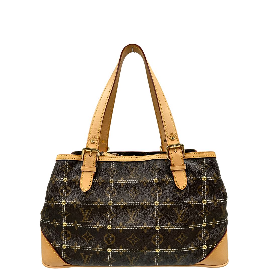 retro Borsa LV in canvas monogrammato marrone e hardware dorato, indossabile a mano, di lusso, originale, ottime condizioni 