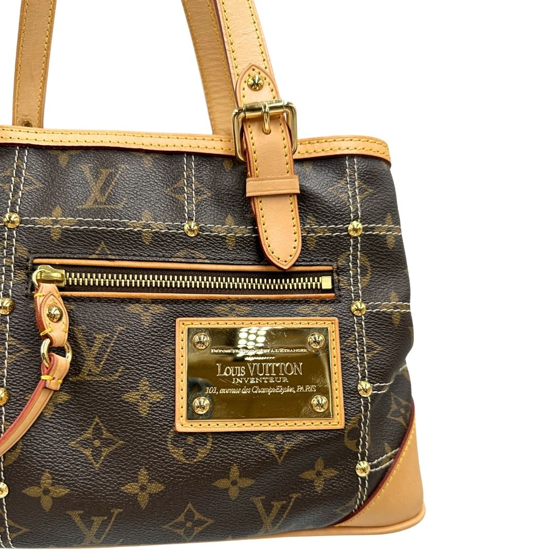 Borsa LV in canvas monogrammato marrone e hardware dorato, indossabile a mano, di lusso, originale, ottime condizioni