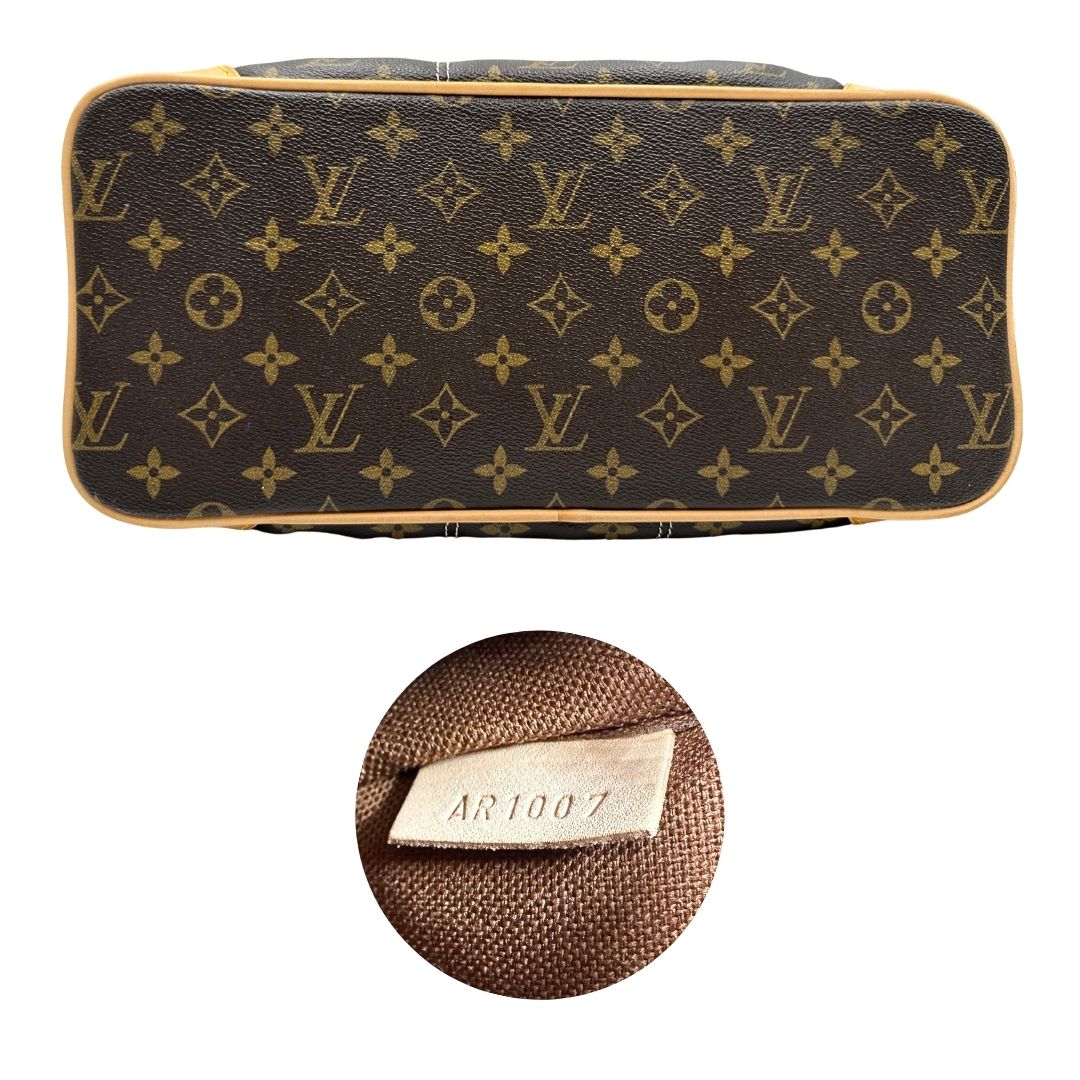 base Borsa LV in canvas monogrammato marrone e hardware dorato, indossabile a mano, di lusso, originale, ottime condizioni 