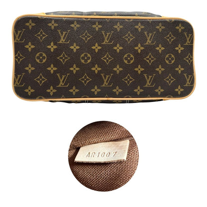 base Borsa LV in canvas monogrammato marrone e hardware dorato, indossabile a mano, di lusso, originale, ottime condizioni 