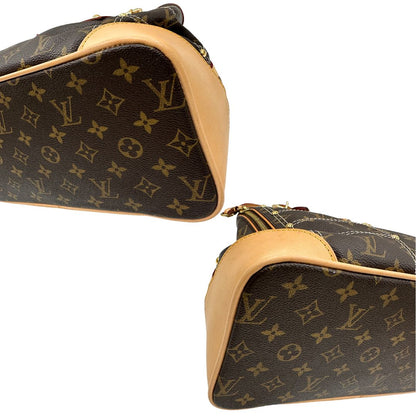 angoli Borsa LV in canvas monogrammato marrone e hardware dorato, indossabile a mano, di lusso, originale, ottime condizioni 
