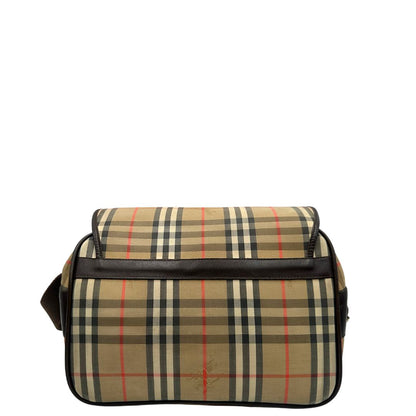 retro Cartella Burberrys in tessuto trama tartan con finiture in pelle marroni, di lusso, originale, buone condizioni, usata 