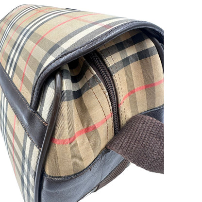 Cartella Burberrys in tessuto trama tartan con finiture in pelle marroni, di lusso, originale, buone condizioni, usata 