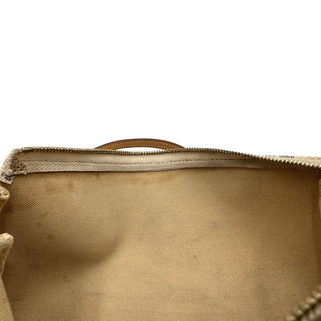 interno Borsa Louis Vuitton Eva in canvas Damier Azur con parti metalliche dorate, di lusso, originale, ottime condizioni, usata 