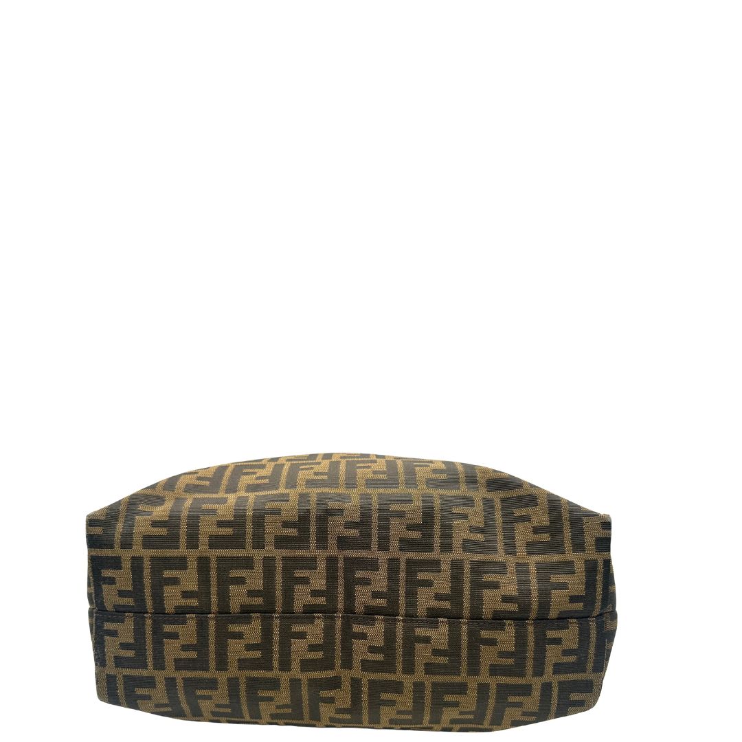 base  Sac Plat Fendi color tabacco trama Zucca in tessuto e finiture in pelle marrone, di lusso, originale, ottime condizioni 