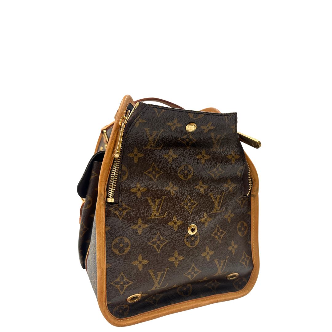 latyo Trasportino LV Baxter nella versione GM realizzato in canvas monogram e finiture in vacchetta naturale, di lusso, originale, ottime condizioni, usato
