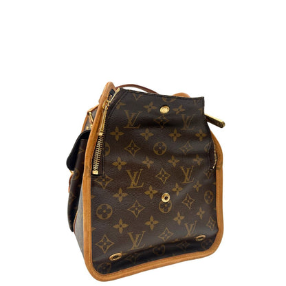 latyo Trasportino LV Baxter nella versione GM realizzato in canvas monogram e finiture in vacchetta naturale, di lusso, originale, ottime condizioni, usato