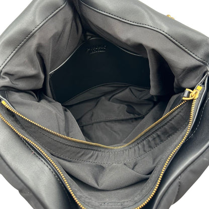 interno Borsa Pinko nella versione extra in morbido nylon nero trapuntata e hardware dorato, di lusso, originale, ottime condizioni, usata