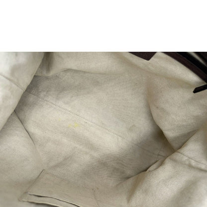 interno Borsa Gucci in canvas beige GG e finiture in pelle marrone, di lusso, originale, usata
