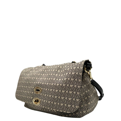 lato postina M Zanellato in tessuto beige munita di una tracolla amovibile e regolabile e un manico singolo, di lusso, originale, ottime condizioni, usata 