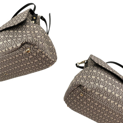 angoli postina M Zanellato in tessuto beige munita di una tracolla amovibile e regolabile e un manico singolo, di lusso, originale, ottime condizioni, usata 