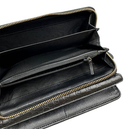  Portafoglio Gucci in pelle trama microguccissima nera
