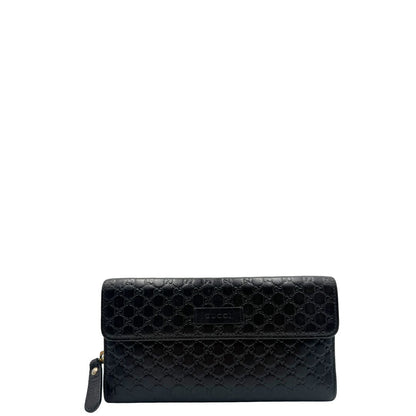  Portafoglio Gucci in pelle trama microguccissima nera