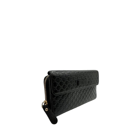  Portafoglio Gucci in pelle trama microguccissima nera